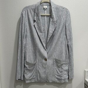 A new day Striped Blazer in Navy and White